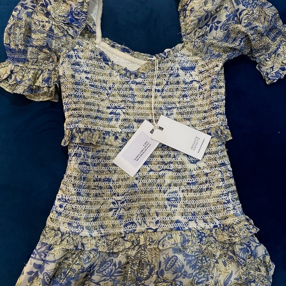 Net hemant and nandita cobalt and gold mala dress - Picture 3 of 3